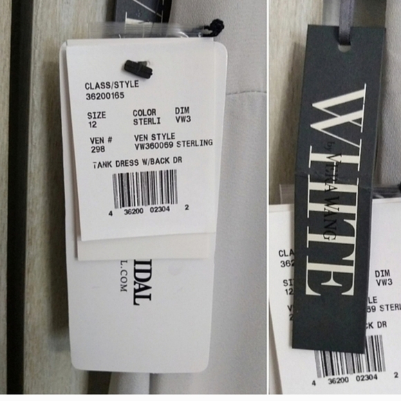White by Vera Wang Tank Dress with Back Drape SIZE 12 - Picture 4 of 9